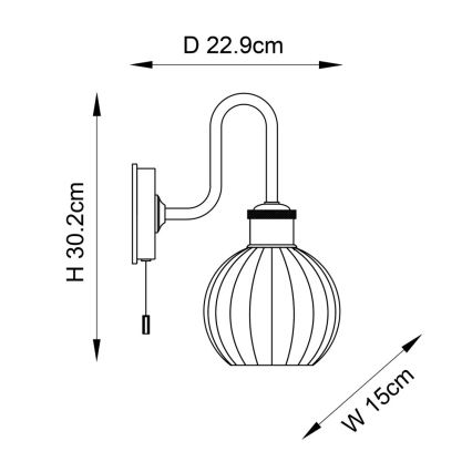 Endon 95507 - Applique da bagno KENDALL 1xE27/10W/230V IP44 ottone