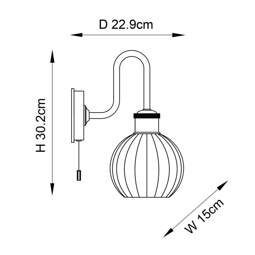 Endon 95507 - Applique da bagno KENDALL 1xE27/10W/230V IP44 ottone