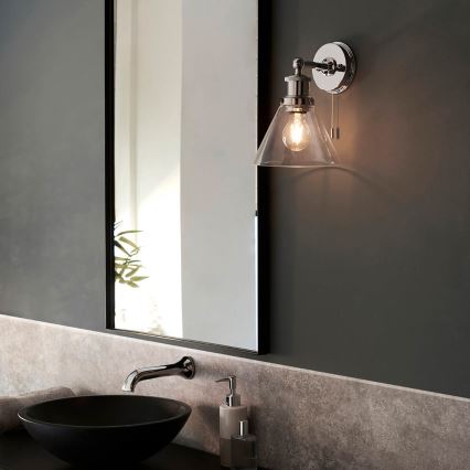 Endon 95513- Faretto da parete per bagno TOULON 1xE27/10W/230V IP44 cromo lucido