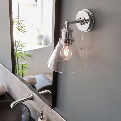 Endon 95513- Faretto da parete per bagno TOULON 1xE27/10W/230V IP44 cromo lucido
