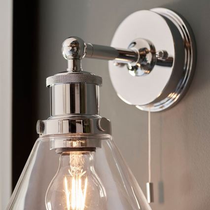 Endon 95513- Faretto da parete per bagno TOULON 1xE27/10W/230V IP44 cromo lucido