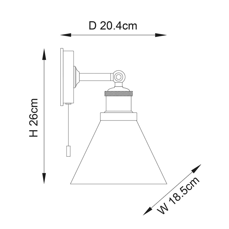 Endon 95513- Faretto da parete per bagno TOULON 1xE27/10W/230V IP44 cromo lucido