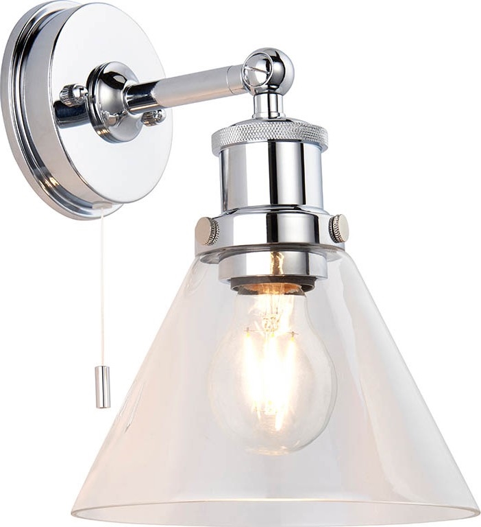 Endon 95513- Faretto da parete per bagno TOULON 1xE27/10W/230V IP44 cromo lucido