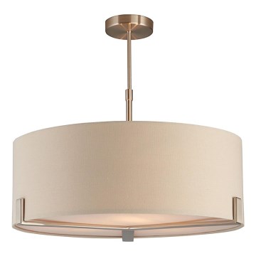 Endon 95834 - Lampadario a sospensione con supporto rigido HAYFIELD 3xE27/40W/230V cromo opaco/beige