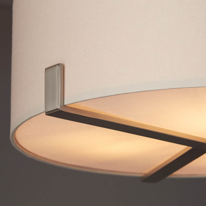 Endon 95834 - Lampadario a sospensione con supporto rigido HAYFIELD 3xE27/40W/230V cromo opaco/beige