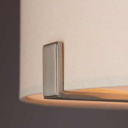 Endon 95834 - Lampadario a sospensione con supporto rigido HAYFIELD 3xE27/40W/230V cromo opaco/beige