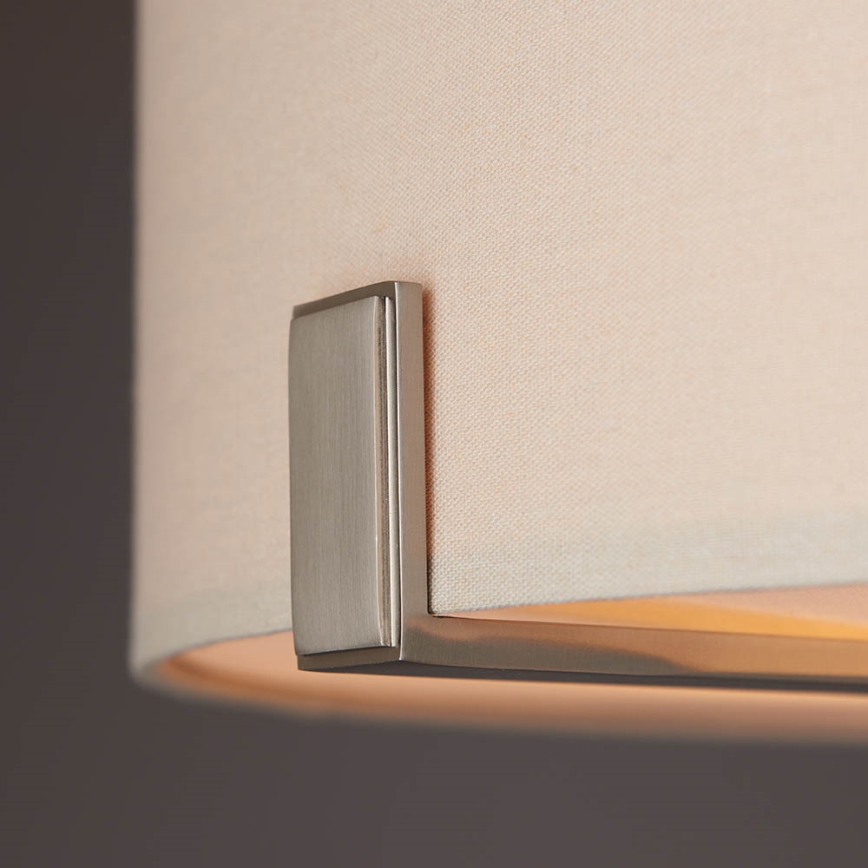 Endon 95834 - Lampadario a sospensione con supporto rigido HAYFIELD 3xE27/40W/230V cromo opaco/beige