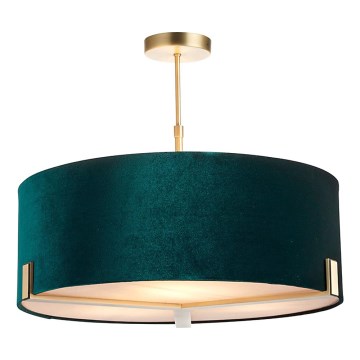 Endon 95839 - Lampadario a sospensione con supporto rigido HAYFIELD 3xE27/40W/230V ottone/verde