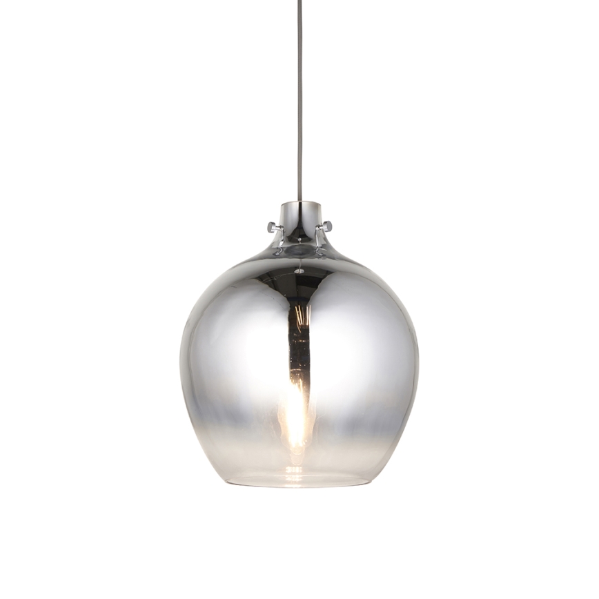 Endon 96442 - Lampadario a sospensione con filo PANTHER 1xE27/10W/230V cromo lucido/fumé