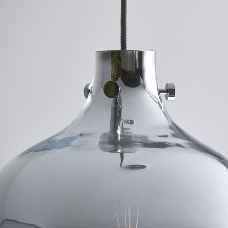Endon 96442 - Lampadario a sospensione con filo PANTHER 1xE27/10W/230V cromo lucido/fumé