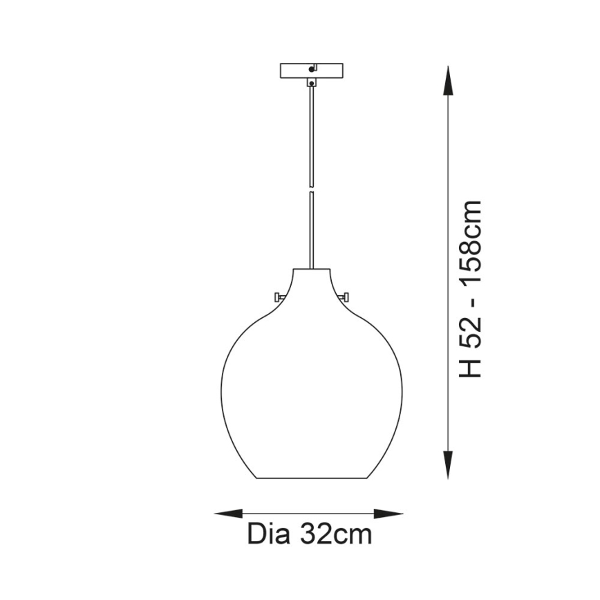 Endon 96442 - Lampadario a sospensione con filo PANTHER 1xE27/10W/230V cromo lucido/fumé