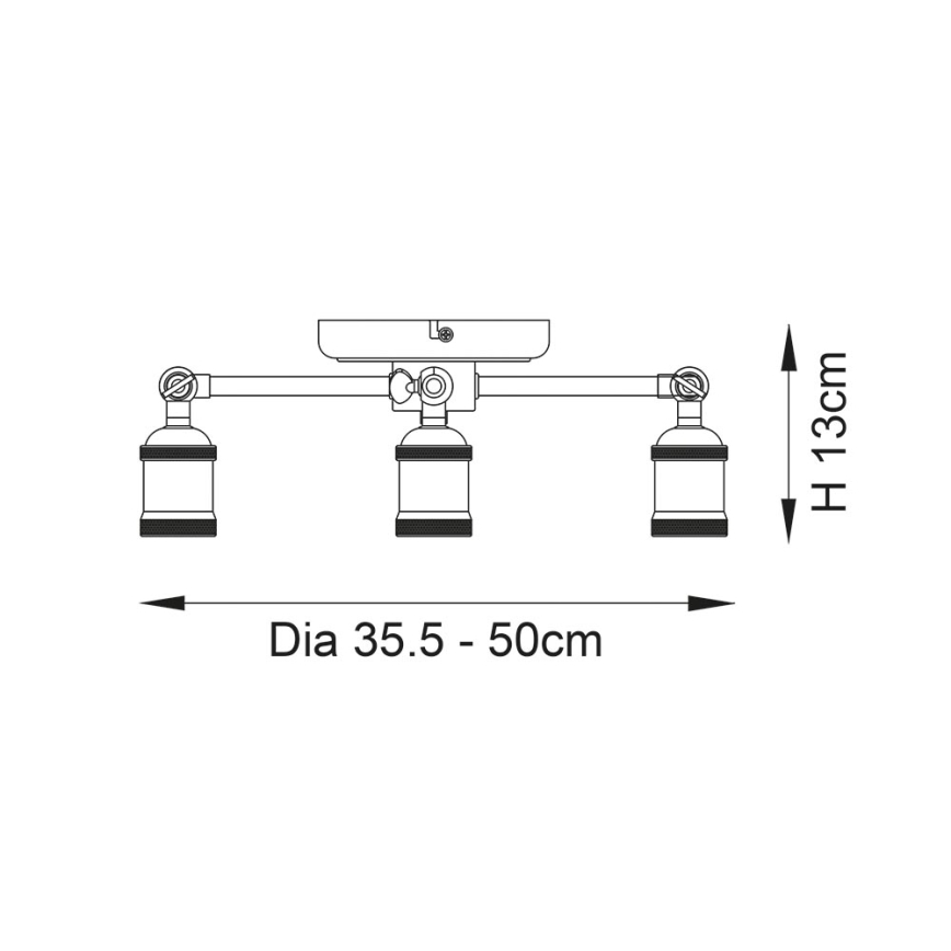 Endon 97243 - Faretto HAL 3xE27/10W/230V ottone