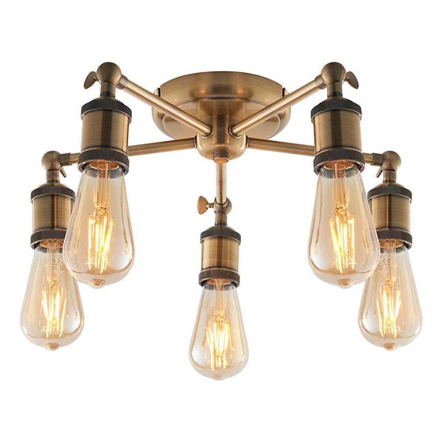 Endon 97244 - Faretto HAL 5xE27/10W/230V ottone