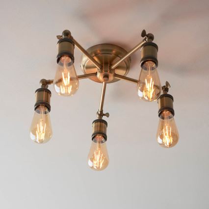 Endon 97244 - Faretto HAL 5xE27/10W/230V ottone