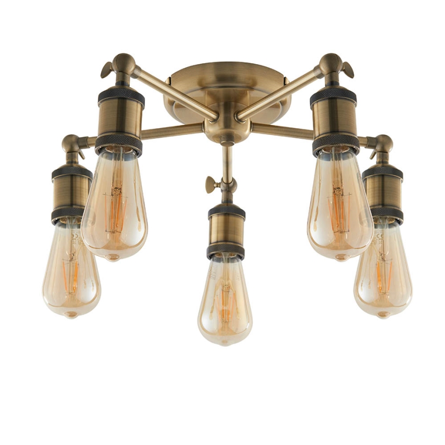 Endon 97244 - Faretto HAL 5xE27/10W/230V ottone