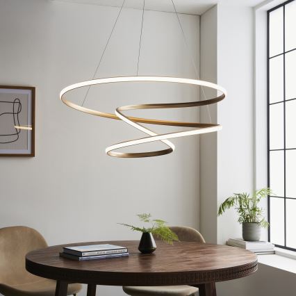 Endon 97639 - Lampadario sospeso dimmerabile a cavo TWIRL LED/88W/230V 3000K oro