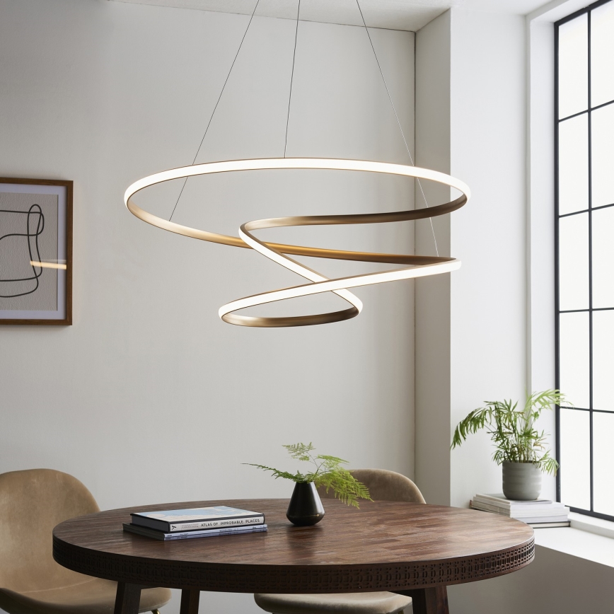 Endon 97639 - Lampadario sospeso dimmerabile a cavo TWIRL LED/88W/230V 3000K oro