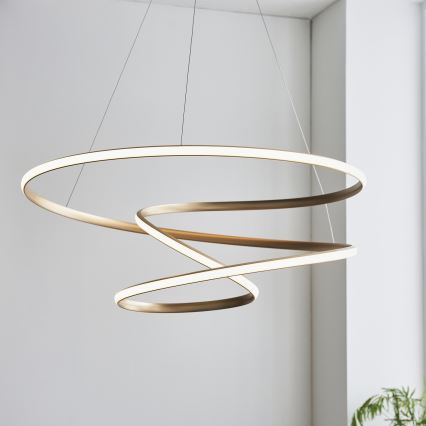 Endon 97639 - Lampadario sospeso dimmerabile a cavo TWIRL LED/88W/230V 3000K oro