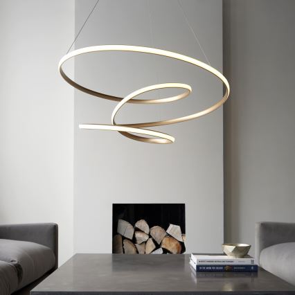 Endon 97639 - Lampadario sospeso dimmerabile a cavo TWIRL LED/88W/230V 3000K oro