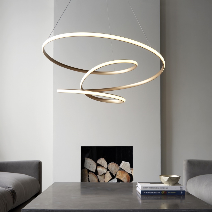 Endon 97639 - Lampadario sospeso dimmerabile a cavo TWIRL LED/88W/230V 3000K oro