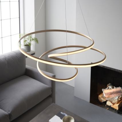 Endon 97639 - Lampadario sospeso dimmerabile a cavo TWIRL LED/88W/230V 3000K oro