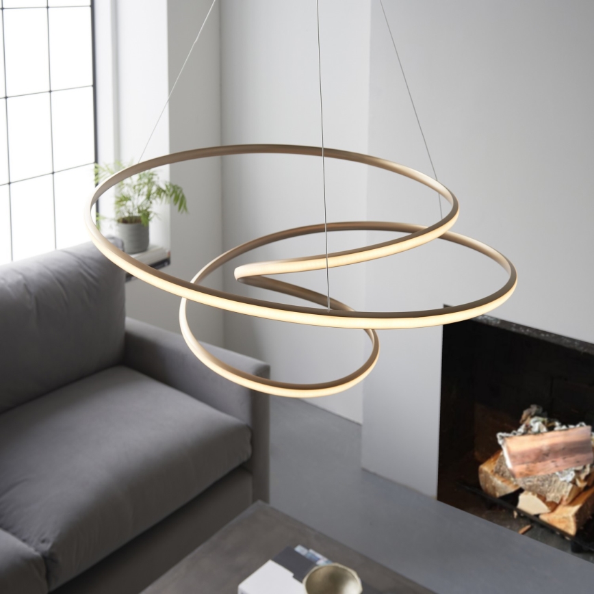 Endon 97639 - Lampadario sospeso dimmerabile a cavo TWIRL LED/88W/230V 3000K oro