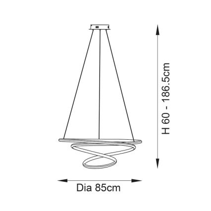 Endon 97639 - Lampadario sospeso dimmerabile a cavo TWIRL LED/88W/230V 3000K oro