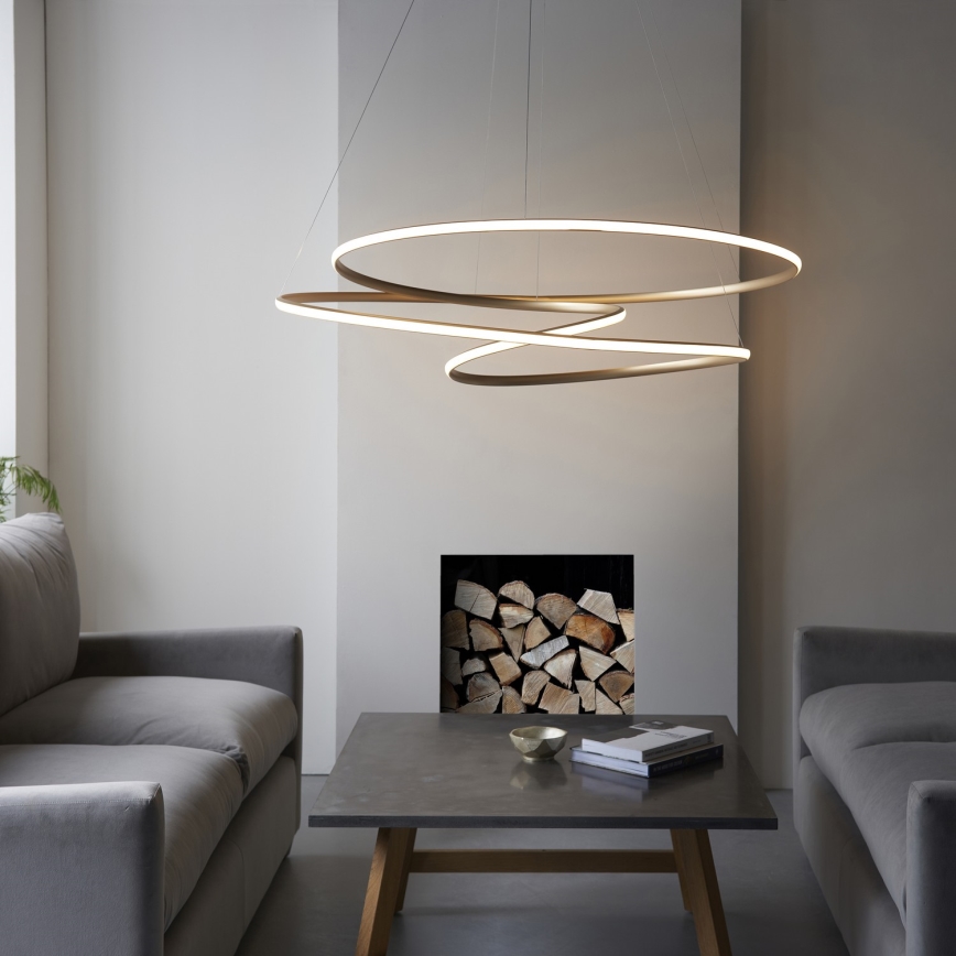 Endon 97645 - Lampadario dimmerabile su cavo TWIRL LED/131W/230V 3000K dorato