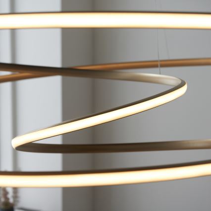 Endon 97645 - Lampadario dimmerabile su cavo TWIRL LED/131W/230V 3000K dorato