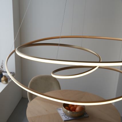 Endon 97645 - Lampadario dimmerabile su cavo TWIRL LED/131W/230V 3000K dorato