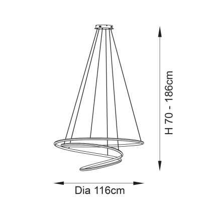 Endon 97645 - Lampadario dimmerabile su cavo TWIRL LED/131W/230V 3000K dorato