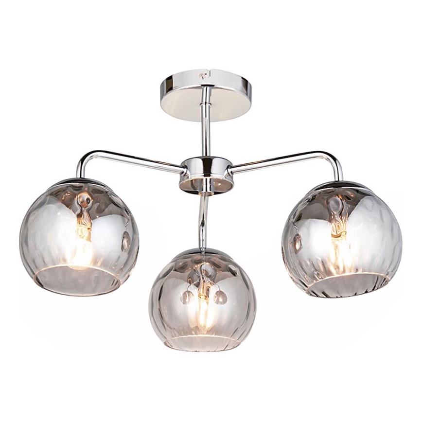 Endon 97971 - Plafoniera DIMPLE 3xE14/7W/230V cromo lucido/grigio fumé