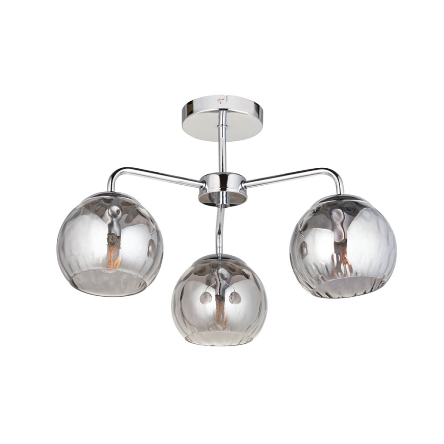 Endon 97971 - Plafoniera DIMPLE 3xE14/7W/230V cromo lucido/grigio fumé