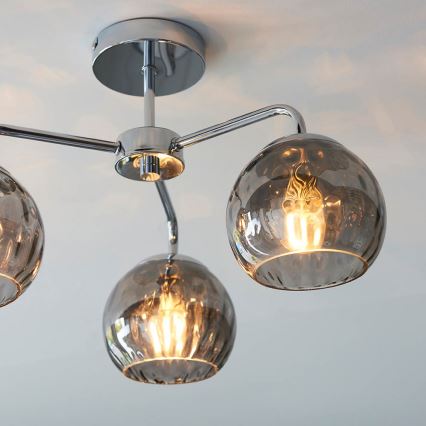 Endon 97971 - Plafoniera DIMPLE 3xE14/7W/230V cromo lucido/grigio fumé