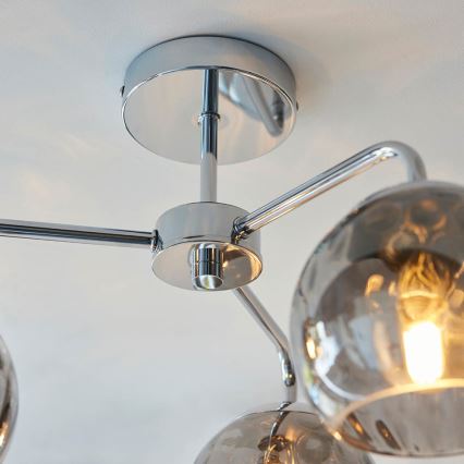 Endon 97971 - Plafoniera DIMPLE 3xE14/7W/230V cromo lucido/grigio fumé
