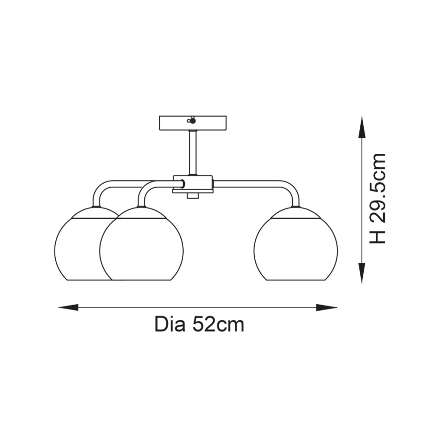 Endon 97971 - Plafoniera DIMPLE 3xE14/7W/230V cromo lucido/grigio fumé