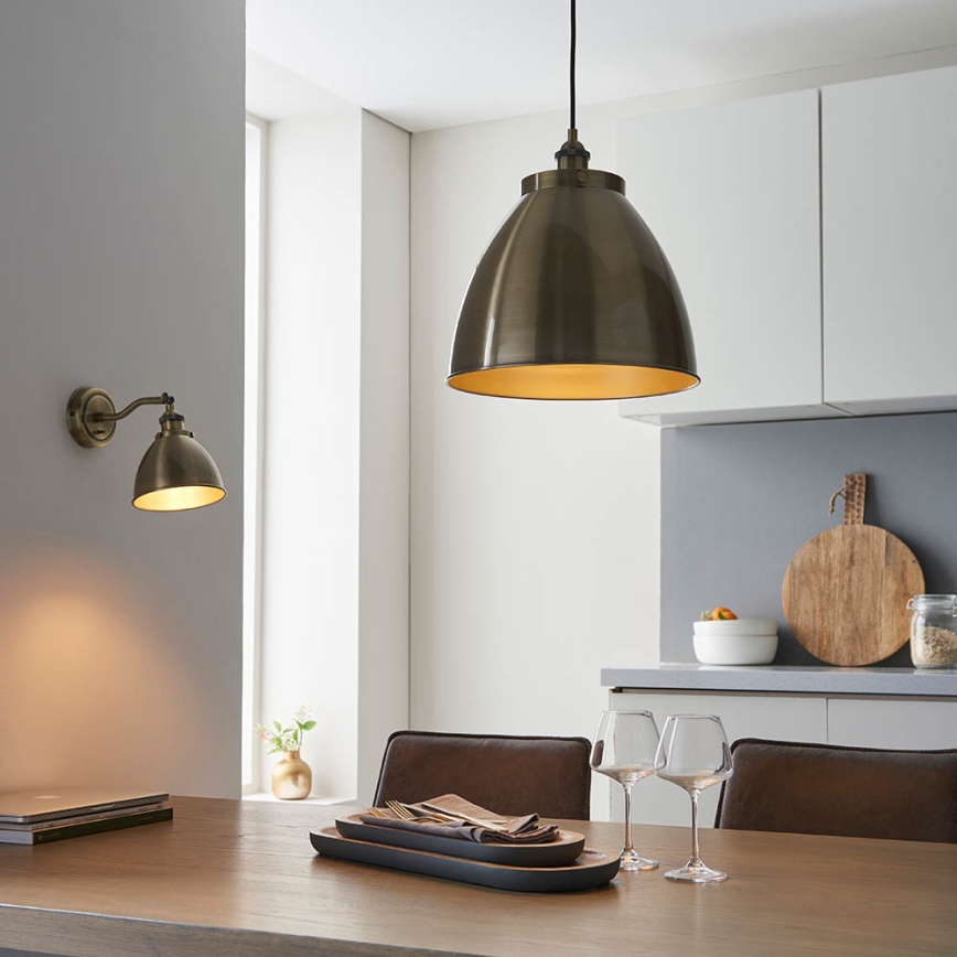 Endon 98744 - Lampadario a cavo FRANKLIN 1xE27/10W/230V ottone