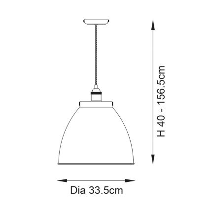 Endon 98744 - Lampadario a cavo FRANKLIN 1xE27/10W/230V ottone