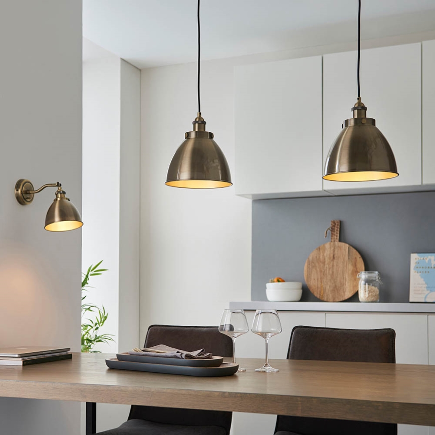 Endon 98746 - Faretto da parete FRANKLIN 1xE14/7W/230V ottone