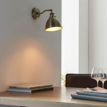 Endon 98746 - Faretto da parete FRANKLIN 1xE14/7W/230V ottone