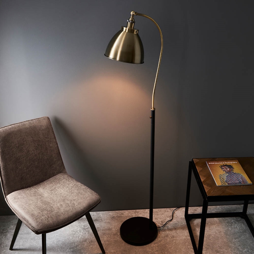 Endon 98748 - Lampada da terra FRANKLIN 1xE27/10W/230V ottone/nero