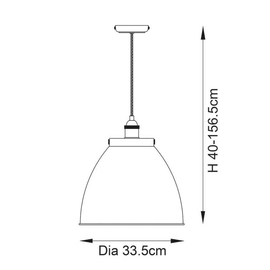 Endon 98749 - FRANKLIN Lampada a sospensione con cavo 1xE27/10W/230V nero/ottone