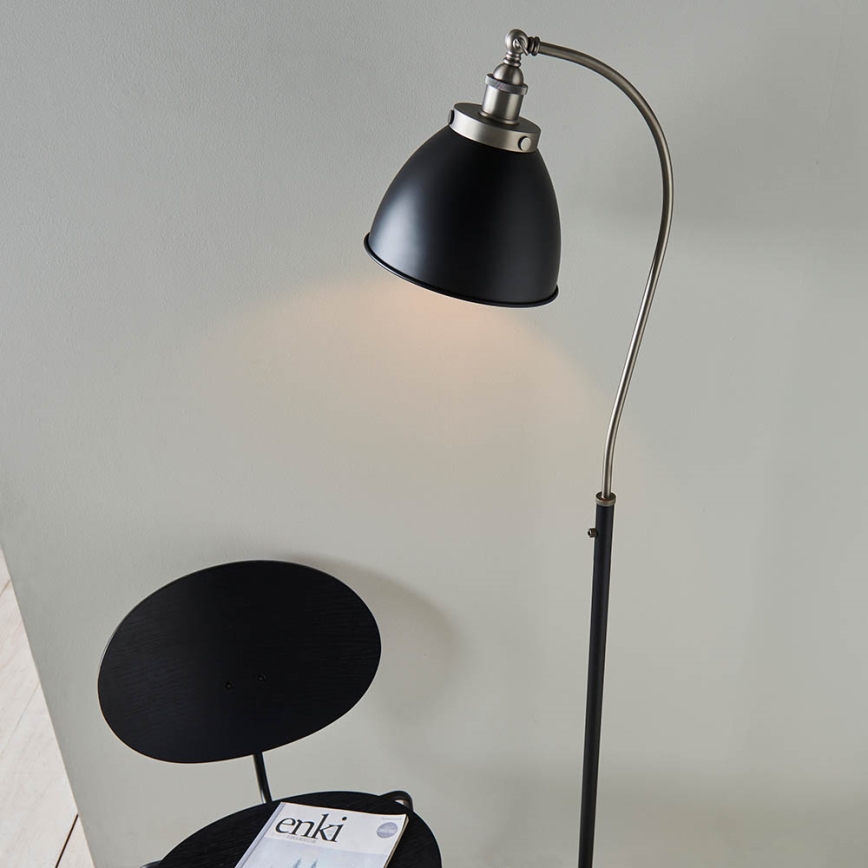 Endon 98753 - Lampada da terra FRANKLIN 1xE27/10W/230V cromo opaco/antracite