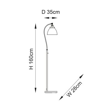 Endon 98753 - Lampada da terra FRANKLIN 1xE27/10W/230V cromo opaco/antracite
