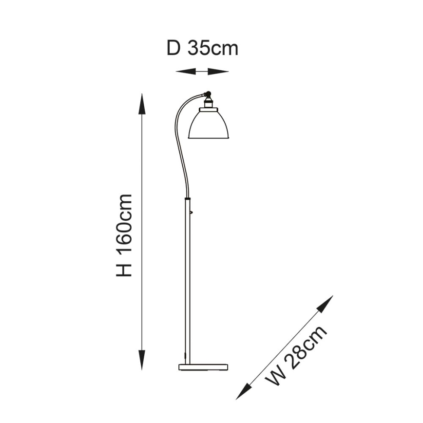 Endon 98753 - Lampada da terra FRANKLIN 1xE27/10W/230V cromo opaco/antracite
