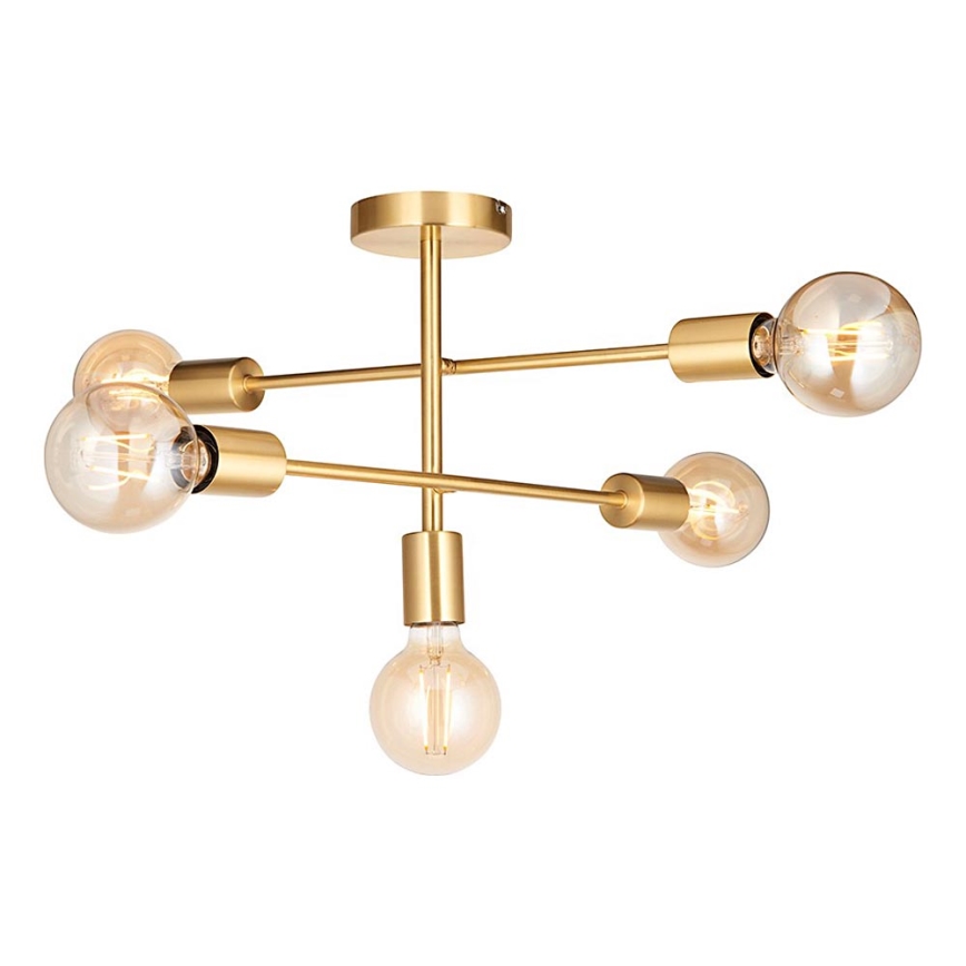 Endon 98786 - Lampadario a stelo SOHAN 5xE27/10W/230V ottone