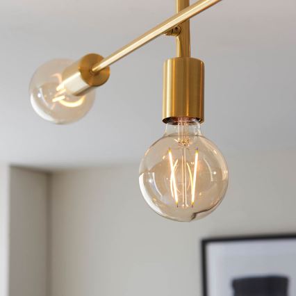 Endon 98786 - Lampadario a stelo SOHAN 5xE27/10W/230V ottone