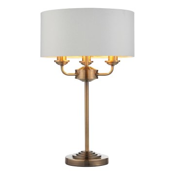 Endon 98932 - Lampada da tavolo HIGHCLERE 3xE14/18W/230V bianco/ottone Ø 32 cm
