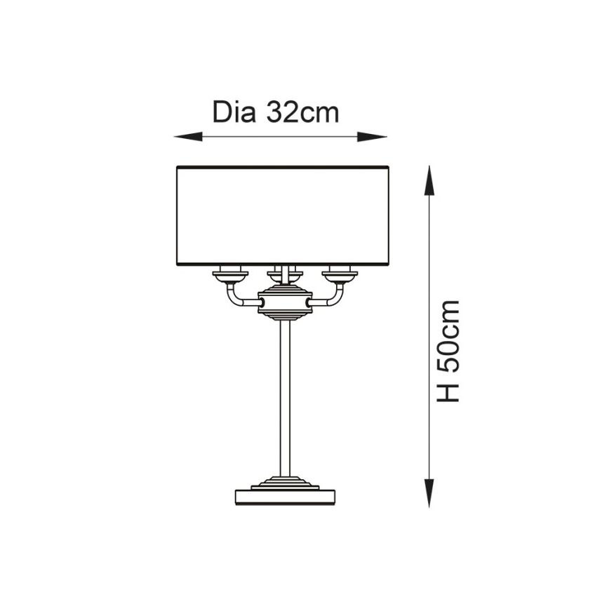 Endon 98932 - Lampada da tavolo HIGHCLERE 3xE14/18W/230V bianco/ottone Ø 32 cm
