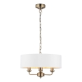 Endon 98934 - Lampadario a sospensione con catena HIGHCLERE 3xE14/40W/230V bianco/ottone diametro 45 cm